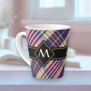 Lila, goldener und blauer Tartan Milchtasse