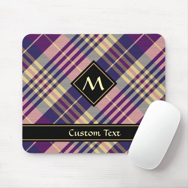 Lila, goldener und blauer Tartan Mousepad (Mit Mouse)