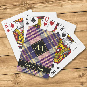 Lila, goldener und blauer Tartan Spielkarten