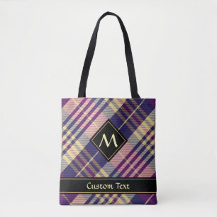 Lila, goldener und blauer Tartan Tasche