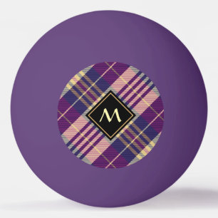 Lila, goldener und blauer Tartan Tischtennisball