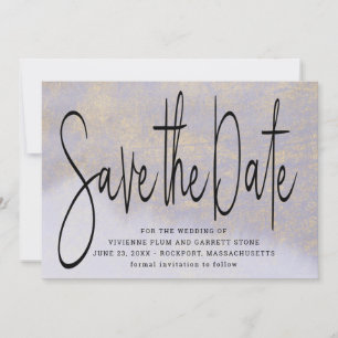 Lila Goldhochzeit speichert das Datum der Einladun Save The Date