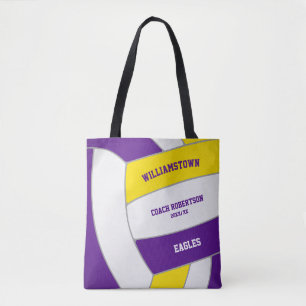 lila Goldmannschaft farbenfrohe Volleyballtrainer Tasche
