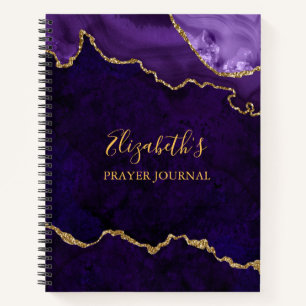 Lila Goldmarmorblatt Agate Geode Prayer Journal Notizbuch