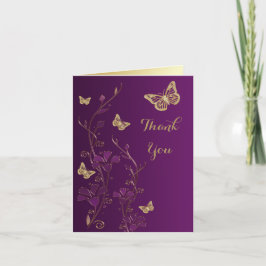 Lila, Goldschmetterling, Blumenkohl Dankeschön Kar Dankeskarte