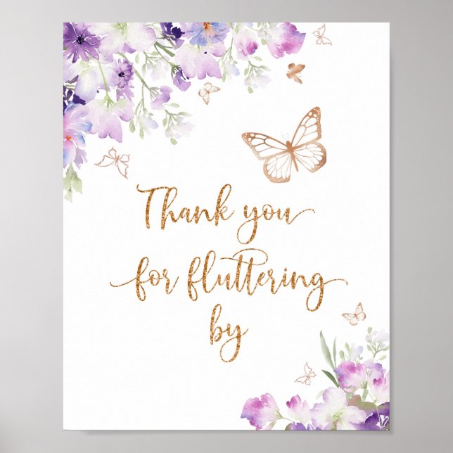 Lila Goldschmetterling Vielen Dank für Ihr Verstän Poster (Vorne)