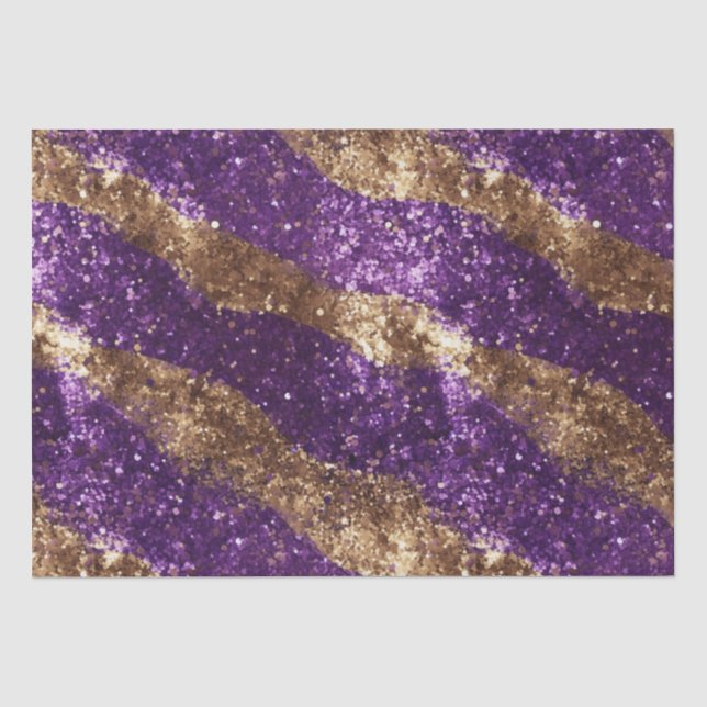 Lila Goldsparkle Glitzer Geburtstag Seidenpapier (Vorderseite)