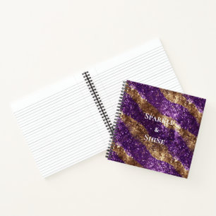 Lila Goldsparkle-Glitzer Notizbuch