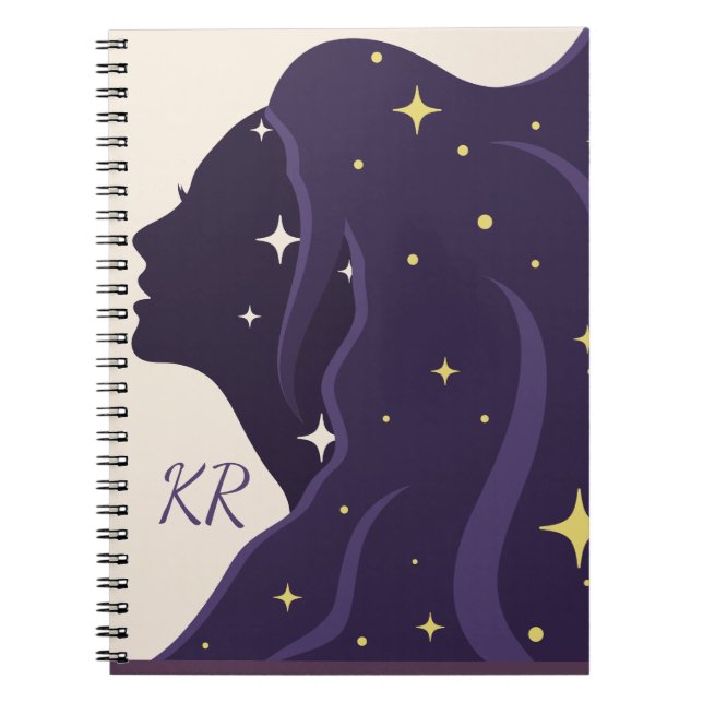 Lila Goldstars des kosmischen Universums personali Notizblock (Vorderseite)