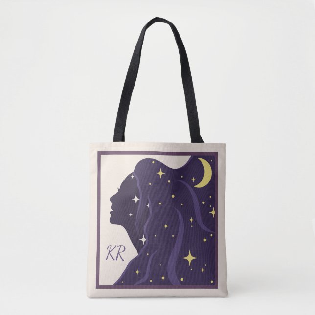 Lila Goldstars des kosmischen Universums personali Tasche (Vorderseite)