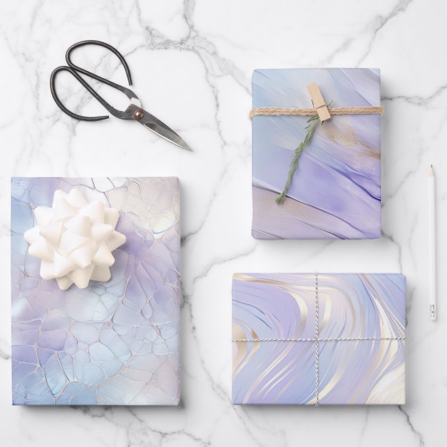 Lila Goldtraum Geschenkpapier Set (Vorderseite)