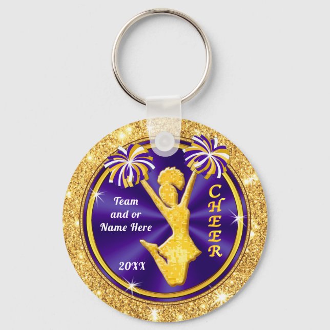 Lila Goldweiß Personalisiert, Gewürzquad-Geschenke Schlüsselanhänger (Vorderseite)