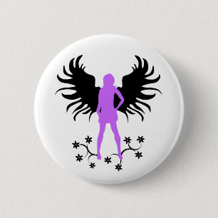 Lila Goth Engelsknopf Button