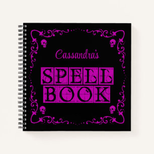 Lila Goth Zauberbuch Personalisiert Notizbuch