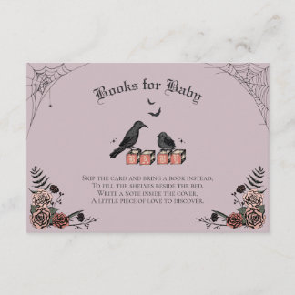 Lila Gothic-Baby-Party Baby Raven Bücher für Baby Begleitkarte