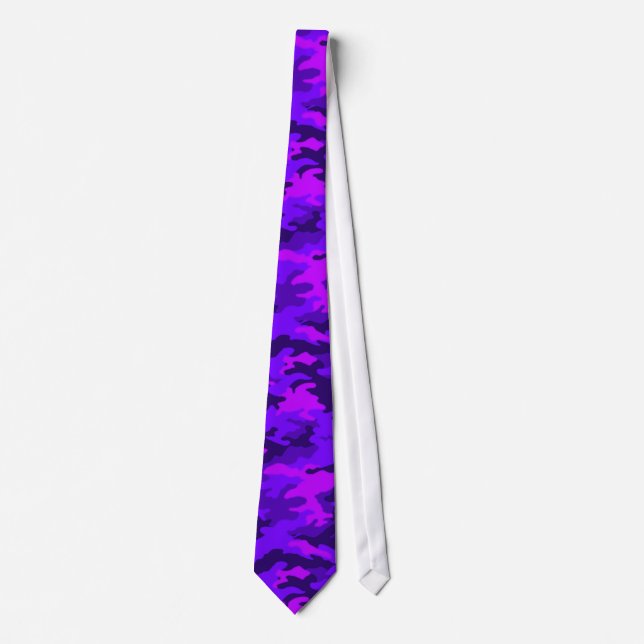 Lila Gothic Camouflage Neck Tie Krawatte (Vorderseite)