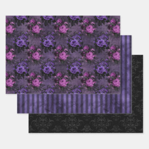 Lila Gothic Dunkel & Schwermütig Geschenkpapier Set