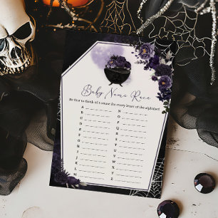 Lila Gothic Floral Baby Name Race Game