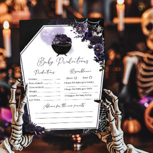 Lila Gothic Floral Baby Predictions Game