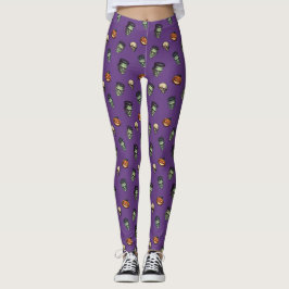 💜 Lila Gothic Frankenstein Leggings 🕸️ 🦇
