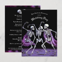 Lila gotische Hochzeitseinladung Postkarte