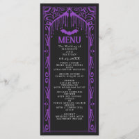 Lila gotische Vampirkathedrale Hochzeitsmenü