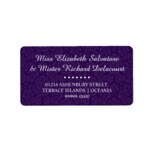 Lila gotische Viktorianische Hochzeitsadressen Adressaufkleber