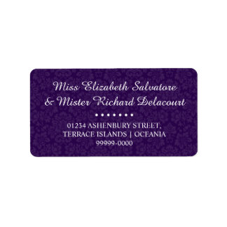 Lila gotische Viktorianische Hochzeitsadressen Adressaufkleber