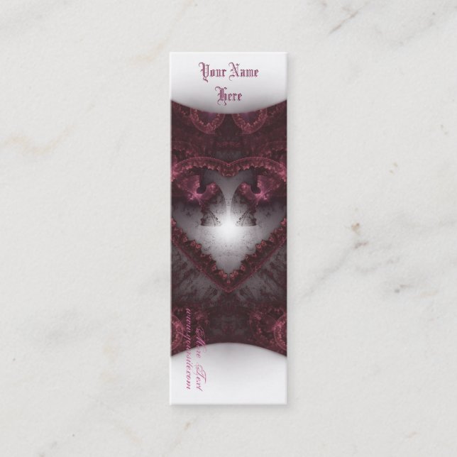Lila gotisches Herz 001 Mini Visitenkarte (Vorderseite)
