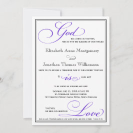 Lila Gott ist Liebe Christlich Hochzeitseinladung Einladung