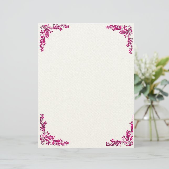 Lila Grace Blumenbriefpad Briefbogen (Stehend Vorderseite)