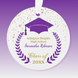 Lila Grad Cap und Laurel Abschluss Ornament