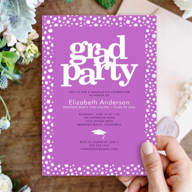 Lila grad fett moderne Typografie elegantes Party Einladung (Von Creator hochgeladen)