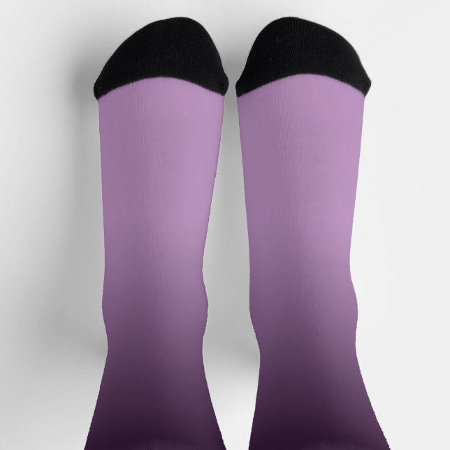 Lila Gradient Ombré Crew Socken (Oben)