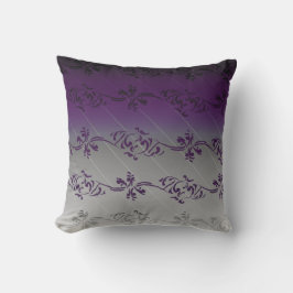 Lila Gradient Strip Blumenmuster Kissen