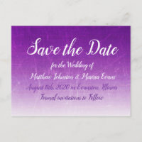 Lila GradientPersonalisierte Save the Date Postkar