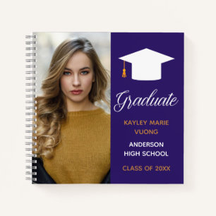 Lila Graduate Foto Autograph Abschluss Gast Notizbuch