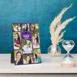 Lila Graduate Foto Collage Abschluss Keepake Fotoplatte