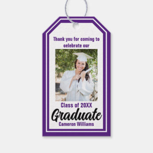 Lila Graduate Foto Personalisierter Abschluss Geschenkanhänger