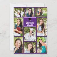 Lila Graduiertenfoto Collage Moderner Abschluss