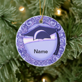 Lila Graduierungspauschale Keramik Ornament