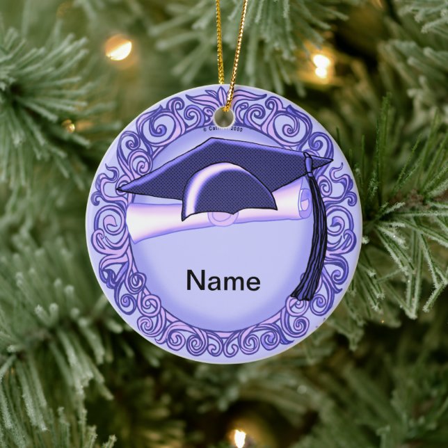 Lila Graduierungspauschale Keramik Ornament (Baum)