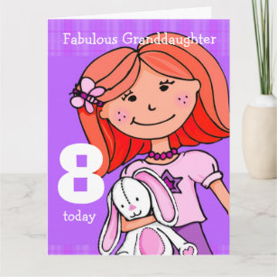 Lila Grandtochter-Girl-Geburtstagskarte Karte