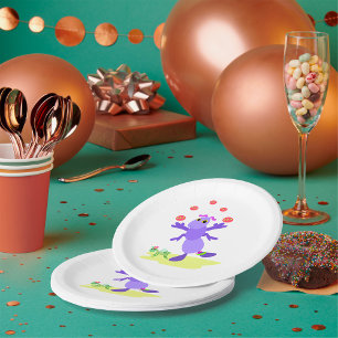 Lila Grasshopper-Guggling-Fun-Kreatur Pappteller