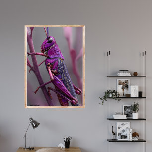 Lila Grasshopper Poster