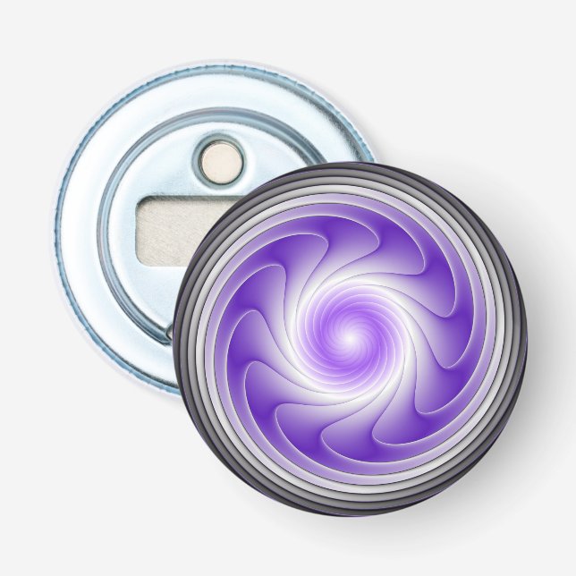Lila Grau 3D Swirl Modernes Abstraktes Fraktal Kun Flaschenöffner (Vorderseite)