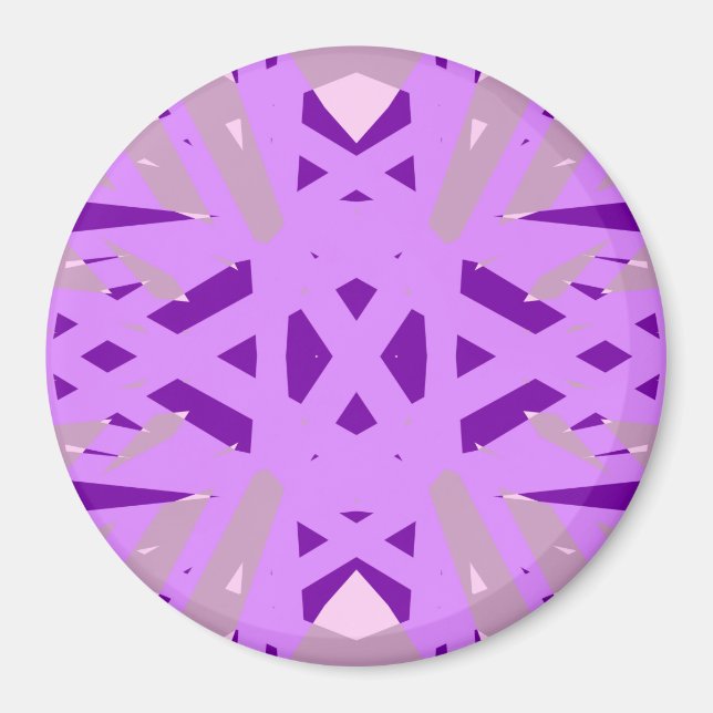Lila Grau Art Deco Lattice Muster Festival Magnet (Vorne)