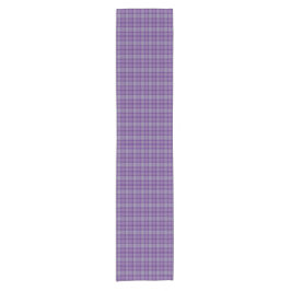 Lila Grau Karo Tartan Tischläufer