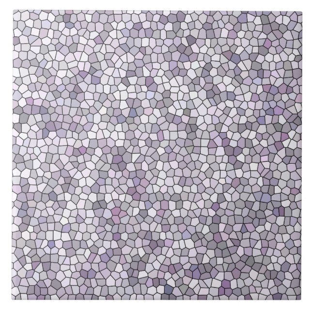Lila Grau Mosaikmuster Fliese (Vorderseite)