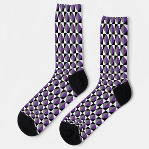 Lila, grau, schwarz und weiß und Diamant Socken